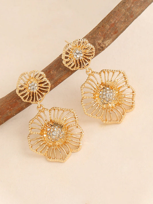 GOLD PLATED PARTY DESIGNER DROP EARRING FOR WOMEN