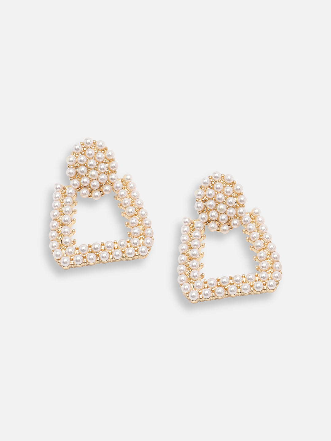 GOLD PLATED PARTY PEARLS DROP EARRING FOR WOMEN