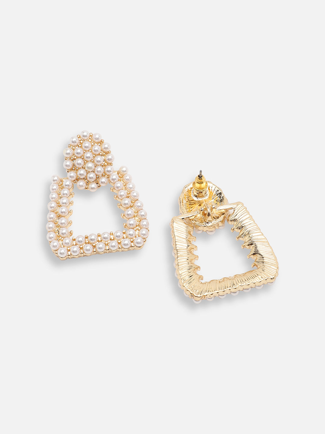 GOLD PLATED PARTY PEARLS DROP EARRING FOR WOMEN