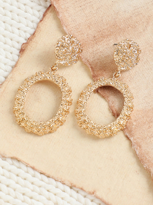 GOLD PLATED PARTY DESIGNER STONE DROP EARRING FOR WOMEN