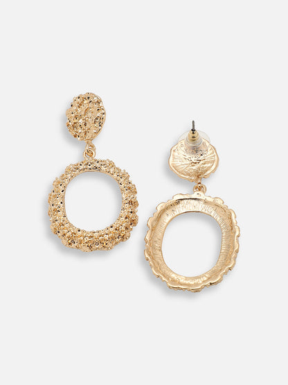 GOLD PLATED PARTY DESIGNER STONE DROP EARRING FOR WOMEN