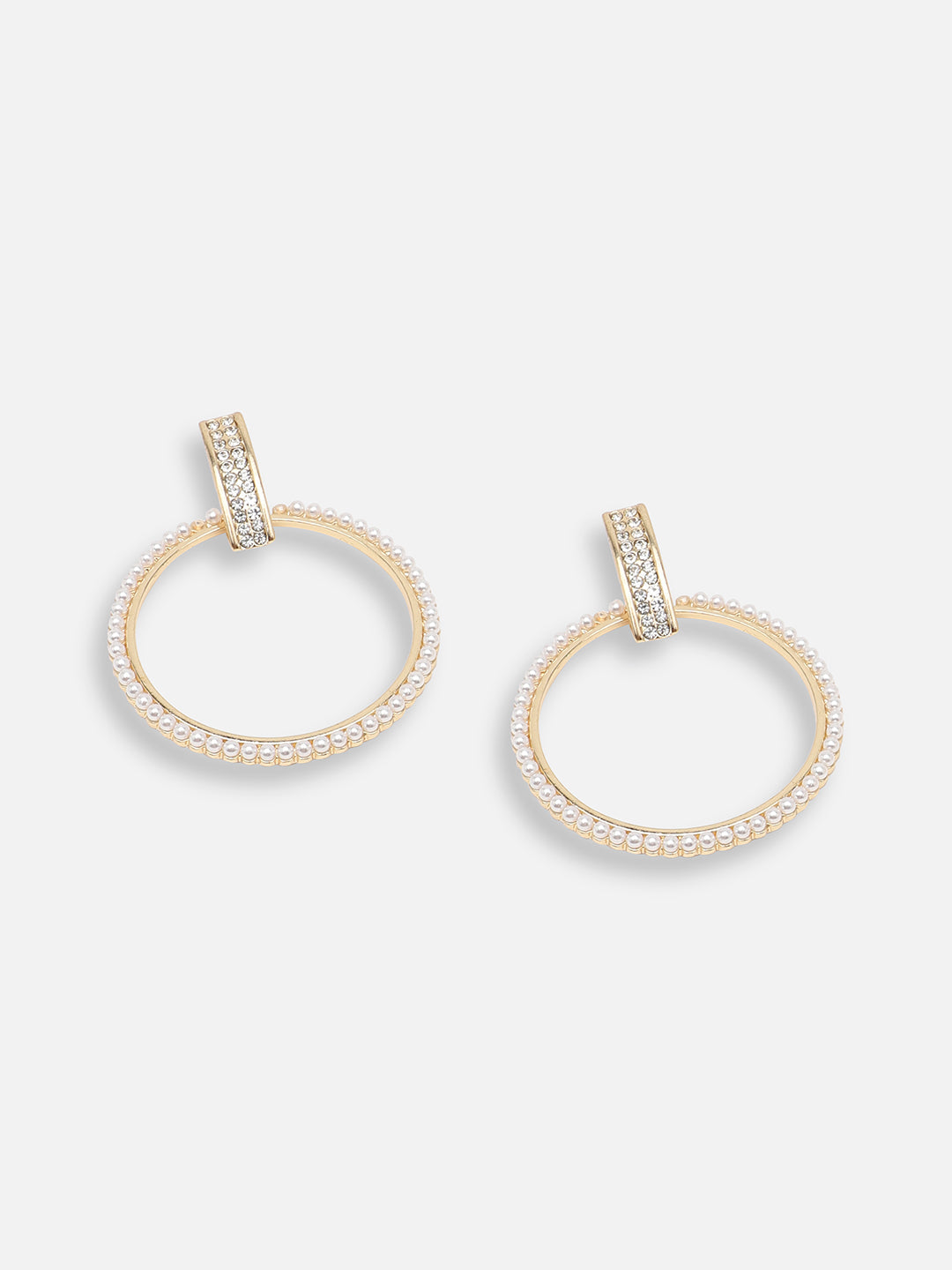GOLD PLATED PARTY DESIGNER STONE DROP EARRING FOR WOMEN