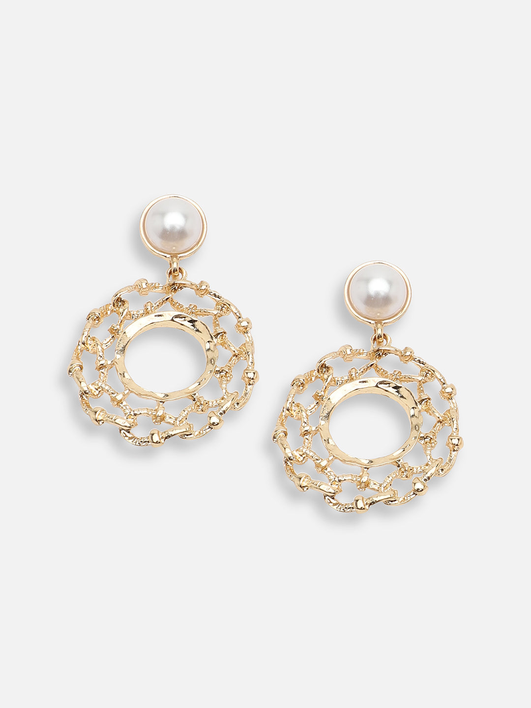 GOLD PLATED PARTY DESIGNER STONE DROP EARRING FOR WOMEN