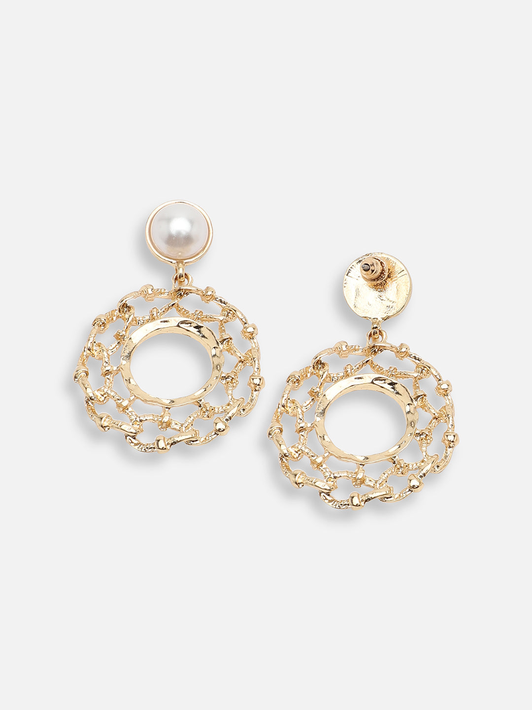 GOLD PLATED PARTY DESIGNER STONE DROP EARRING FOR WOMEN