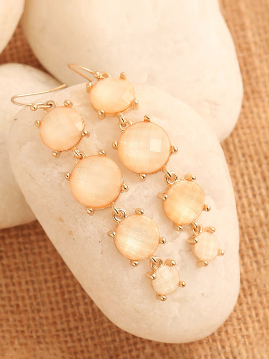 GOLD PLATED PARTY DESIGNER STONE DROP EARRING FOR WOMEN