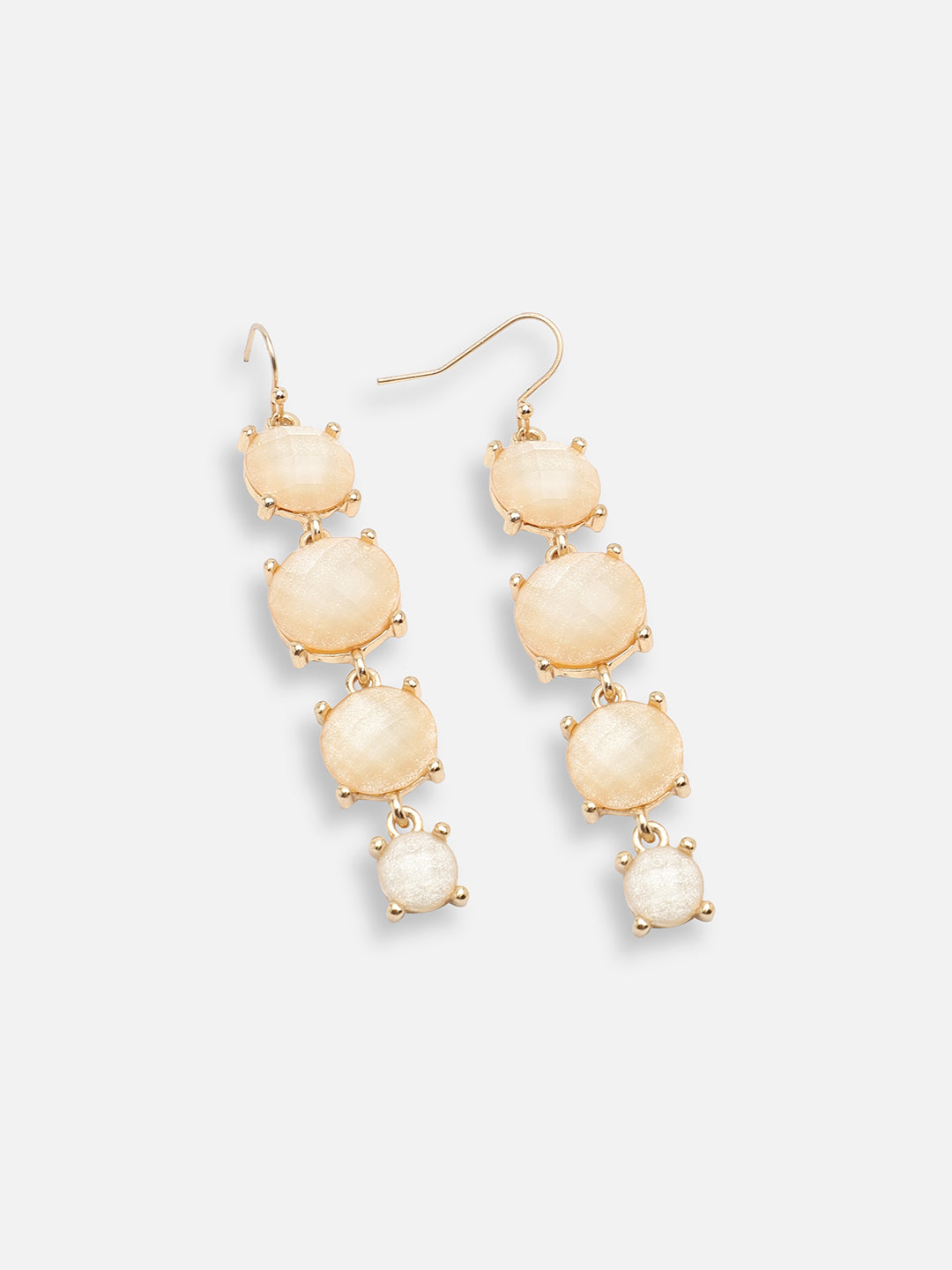 GOLD PLATED PARTY DESIGNER STONE DROP EARRING FOR WOMEN
