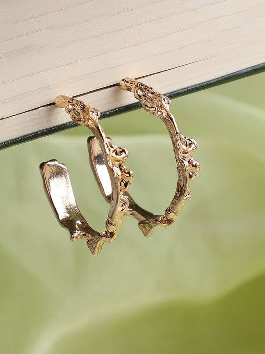GOLD PLATED PARTY DESIGNER HOOP EARRING FOR WOMEN