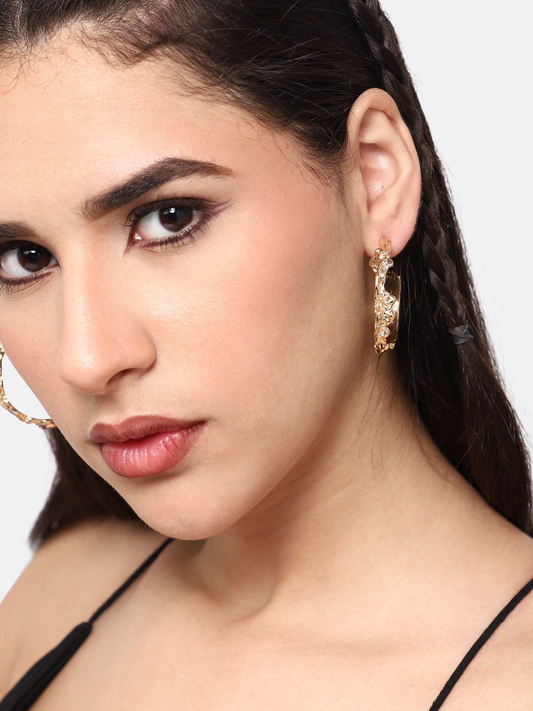 GOLD PLATED PARTY DESIGNER HOOP EARRING FOR WOMEN