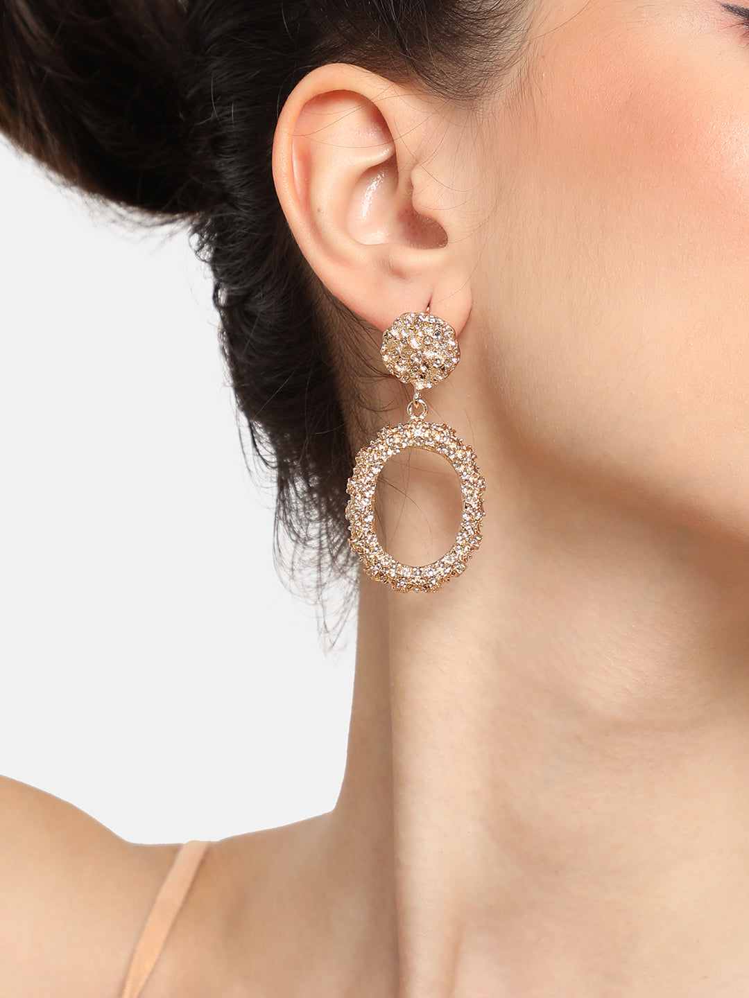 GOLD PLATED PARTY DESIGNER DROP EARRING FOR WOMEN