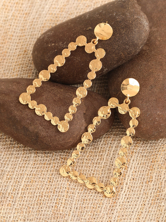 GOLD PLATED PARTY DESIGNER STONE DROP EARRING FOR WOMEN