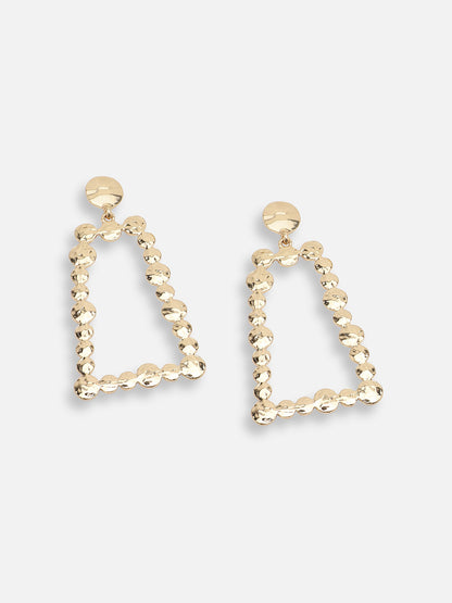 GOLD PLATED PARTY DESIGNER STONE DROP EARRING FOR WOMEN