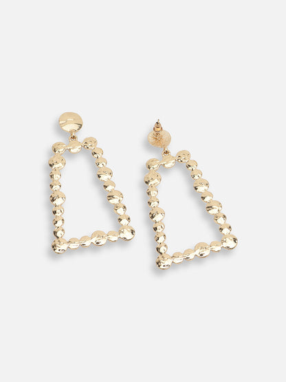 GOLD PLATED PARTY DESIGNER STONE DROP EARRING FOR WOMEN