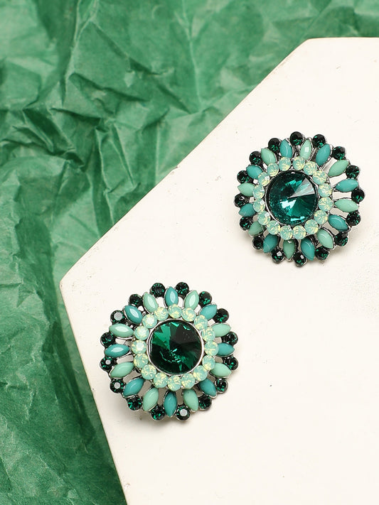 Gold Plated Designer Stone Stud