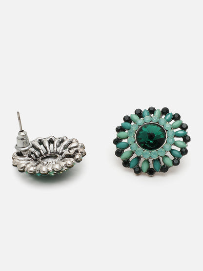 Gold Plated Designer Stone Stud