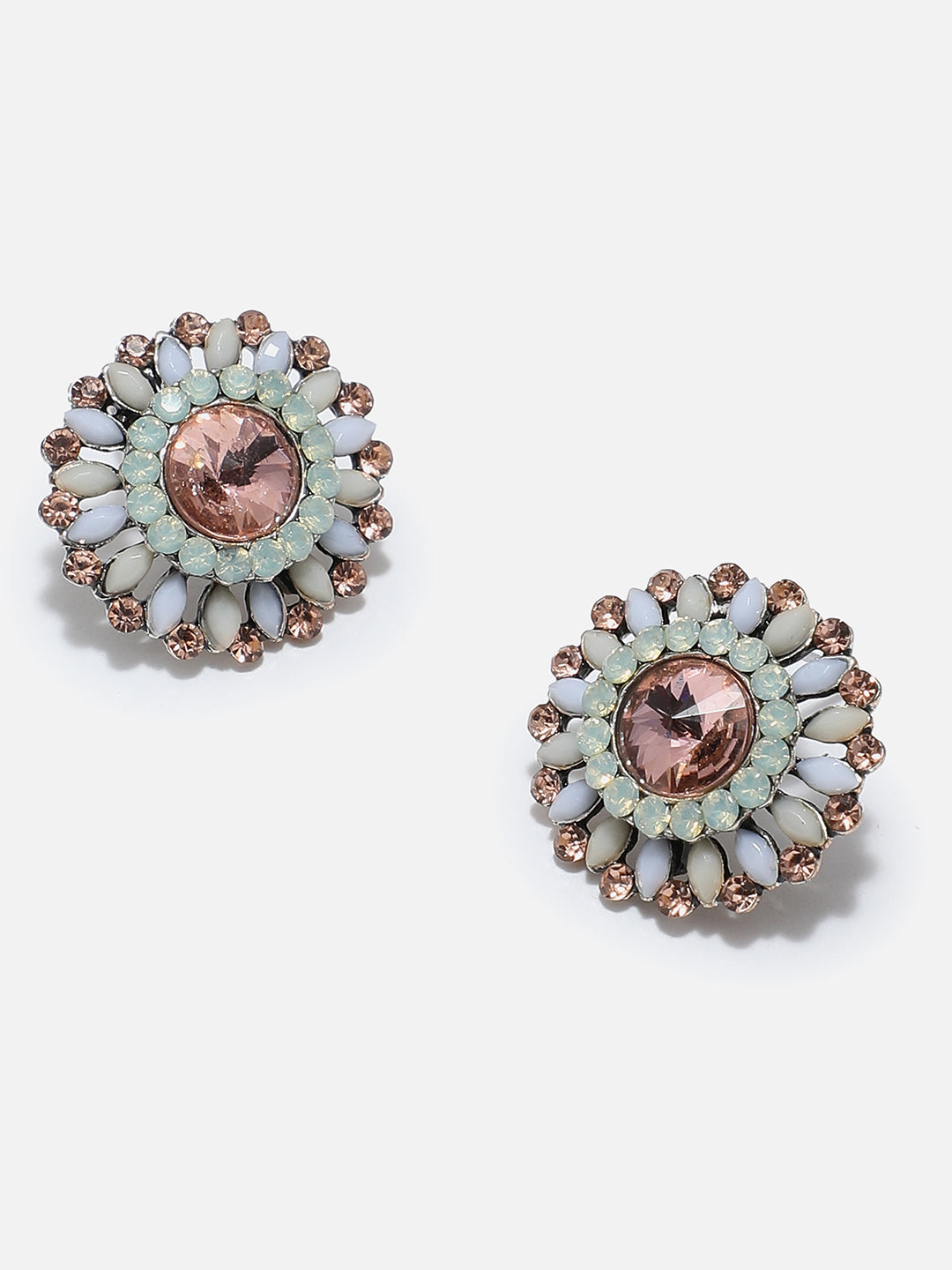 Gold Plated Designer Stone Stud