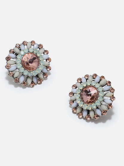 Gold Plated Designer Stone Stud