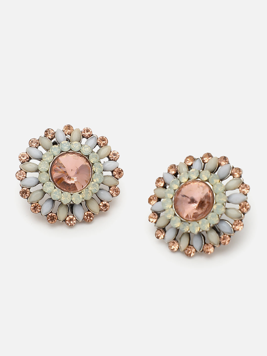 Gold Plated Designer Stone Stud