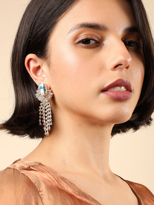 DESIGNER RHINESTONES DROP EARRINGS