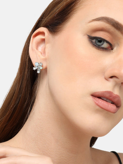 Silver-Plated Contemporary Studs Earrings