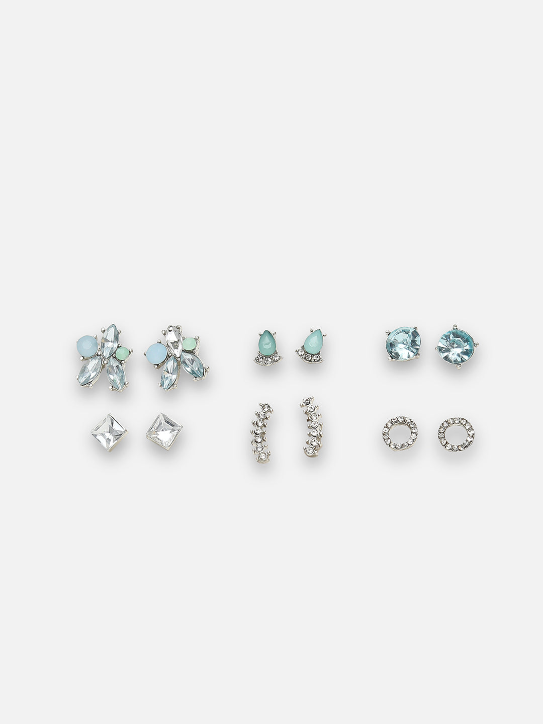 Silver-Plated Contemporary Studs Earrings