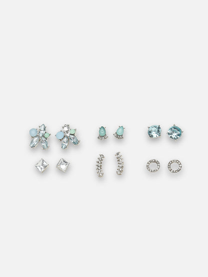 Silver-Plated Contemporary Studs Earrings