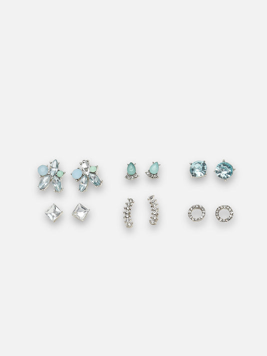Silver-Plated Contemporary Studs Earrings