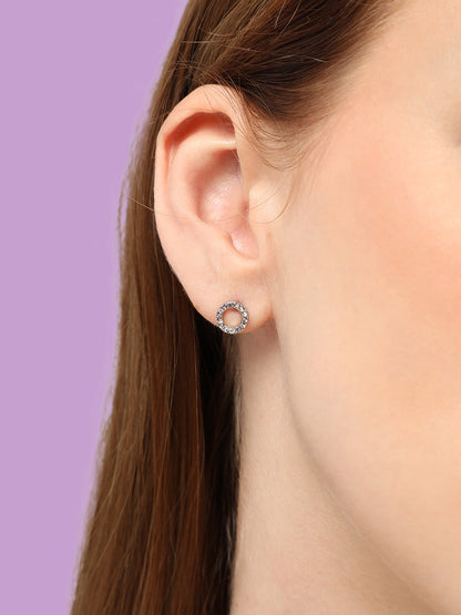 Silver-Plated Contemporary Studs Earrings
