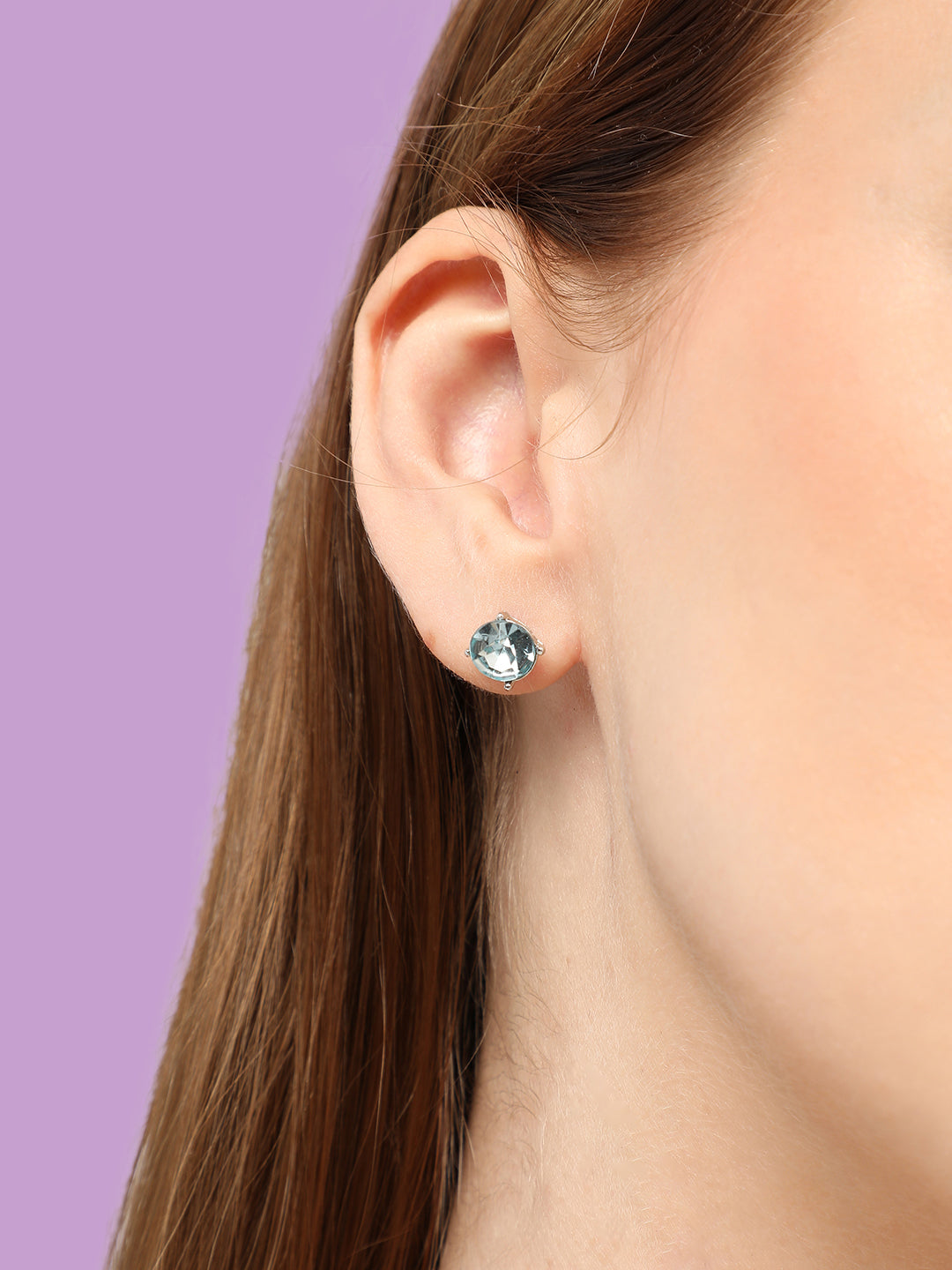 Silver-Plated Contemporary Studs Earrings