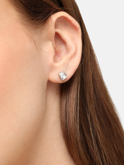Silver-Plated Contemporary Studs Earrings