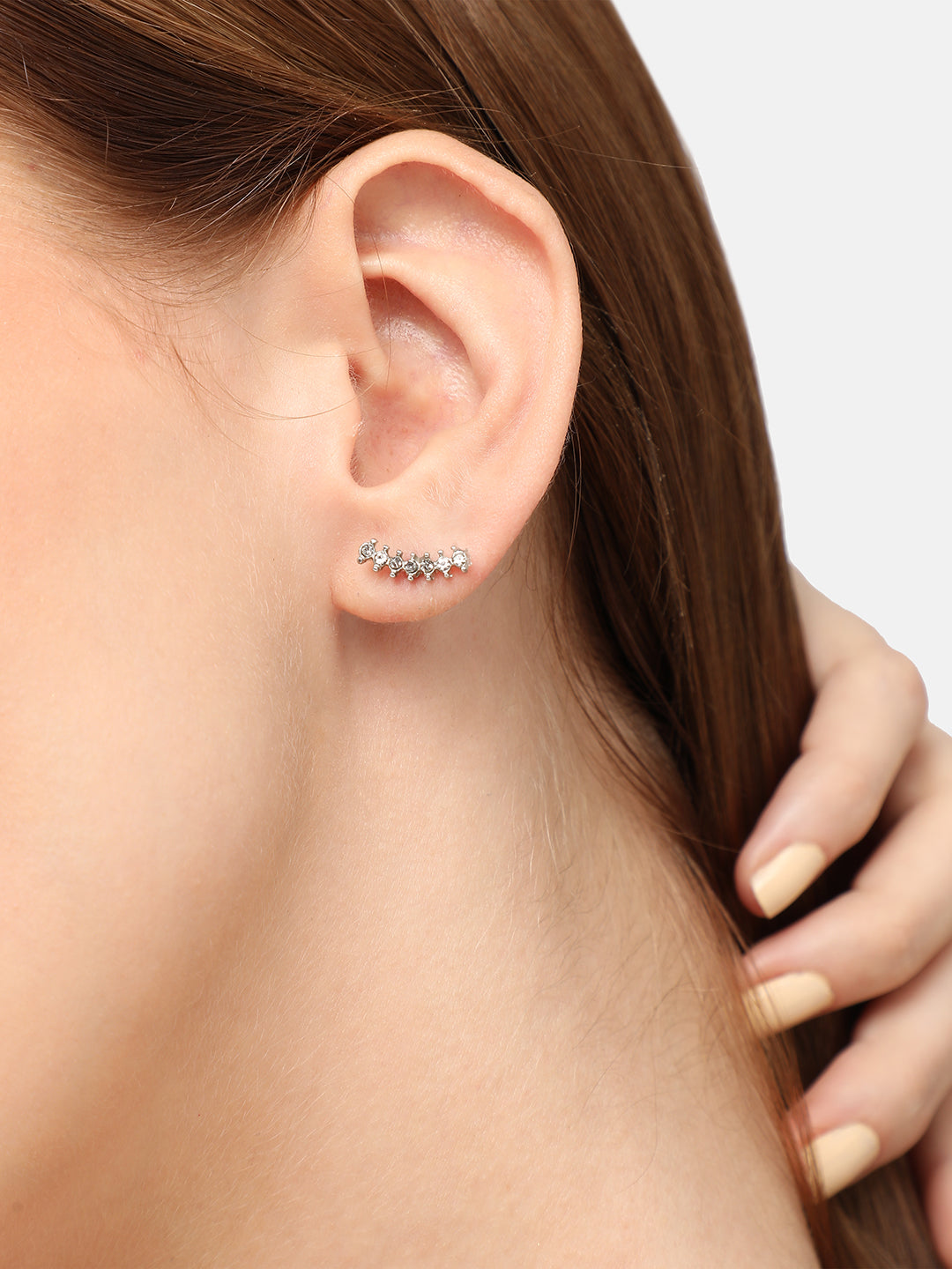 Silver-Plated Contemporary Studs Earrings