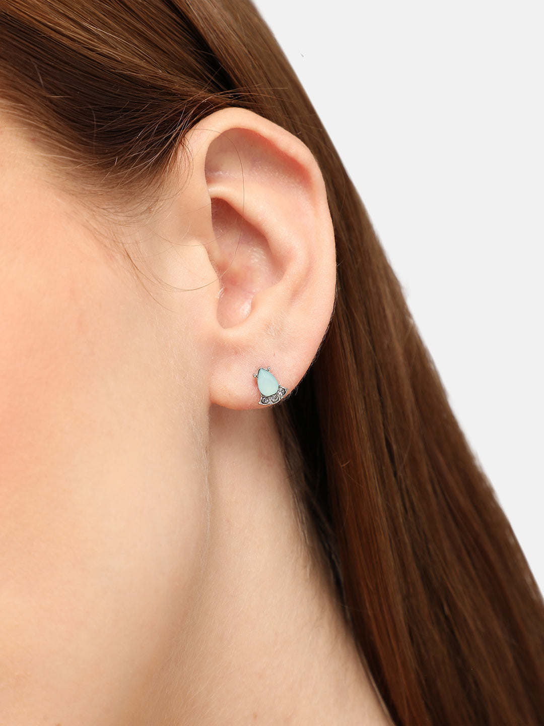 Silver-Plated Contemporary Studs Earrings