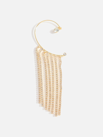 STATEMENT GOLD PLATED DANGLER EAR CUFFS