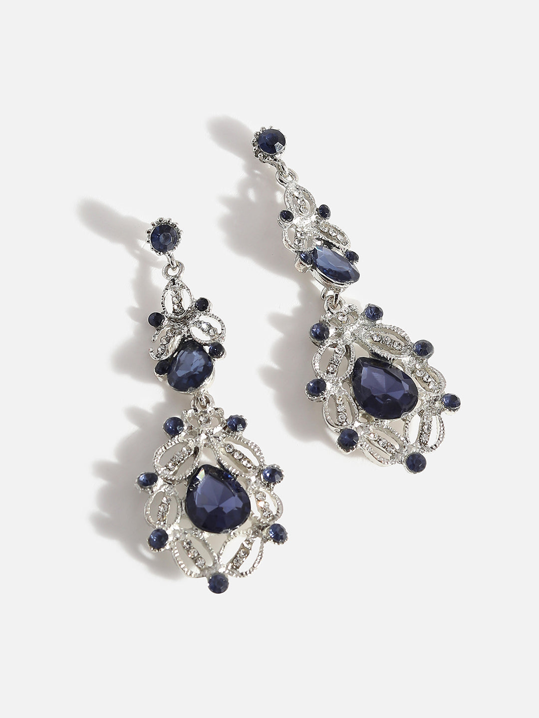 BLUE STONE FLOWER DETAILING EARRING