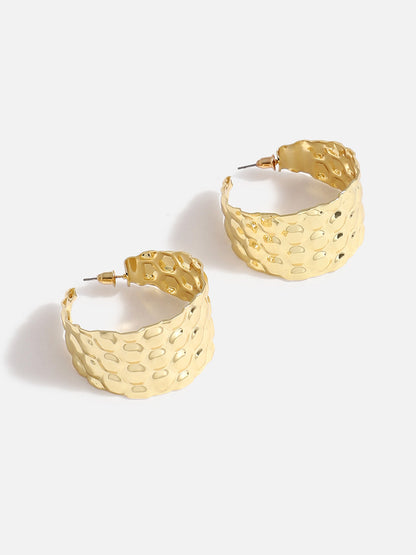 GOLD PLATED CONTEMPORARY HOOP EARRINGS