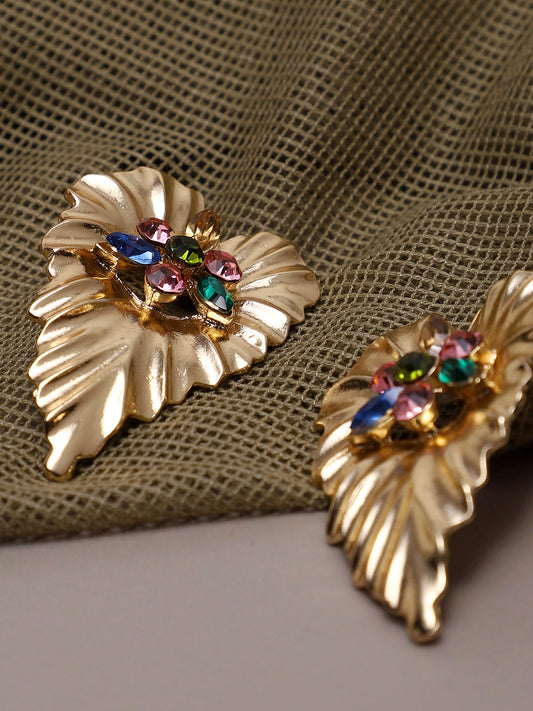 GOLD PLATED CONTEMPORARY DROP EARRINGS