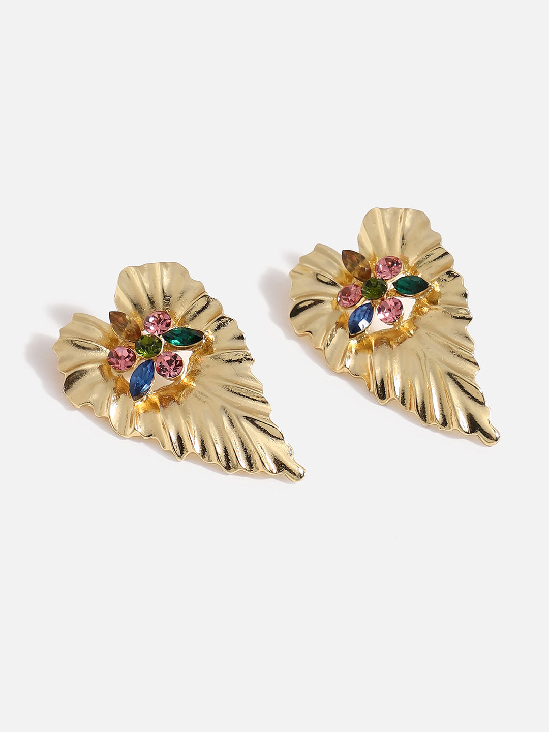 GOLD PLATED CONTEMPORARY DROP EARRINGS