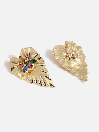 GOLD PLATED CONTEMPORARY DROP EARRINGS