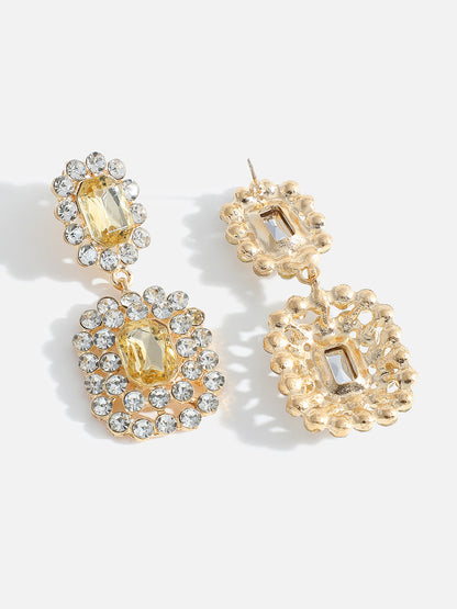 GOLD PLATED RHINESTONES DROP EARRINGS