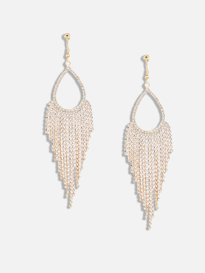 SILVER PLATED PARTY DESIGNER STONE DROP EARRING FOR WOMEN