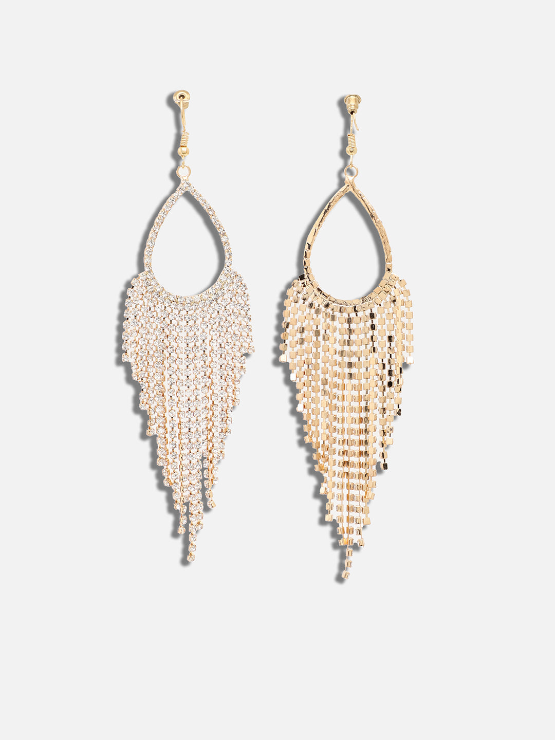 SILVER PLATED PARTY DESIGNER STONE DROP EARRING FOR WOMEN