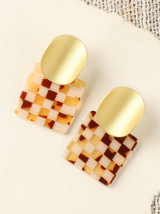 GOLD PLATED PARTY DESIGNER DROP EARRING FOR WOMEN