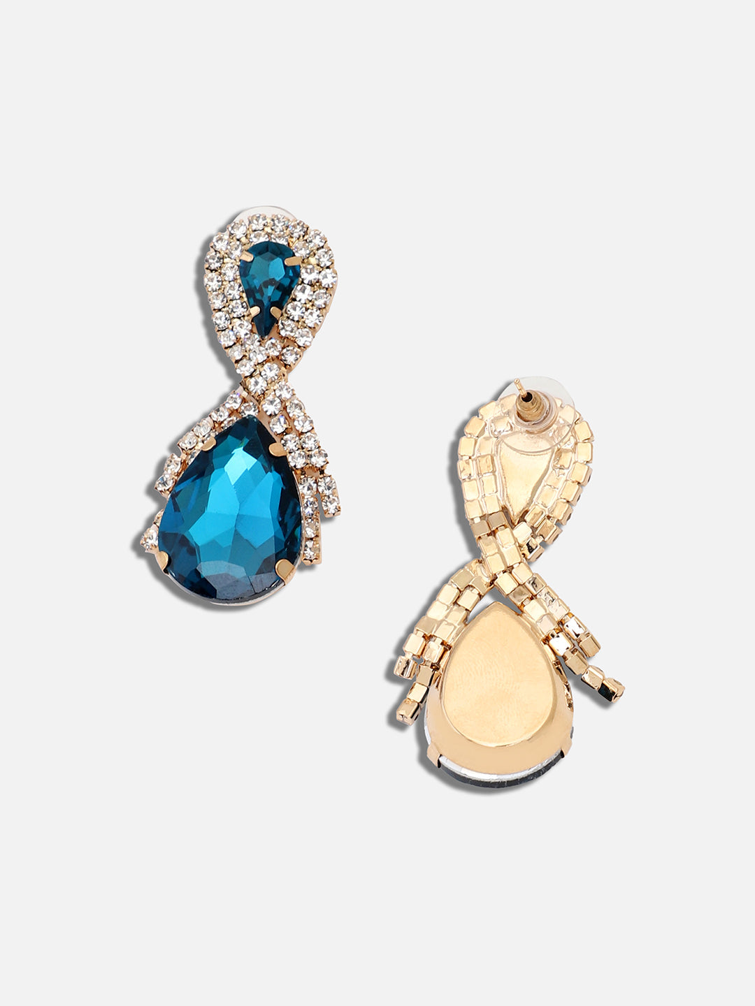 GOLD PLATED PARTY DESIGNER STONE DROP EARRING FOR WOMEN