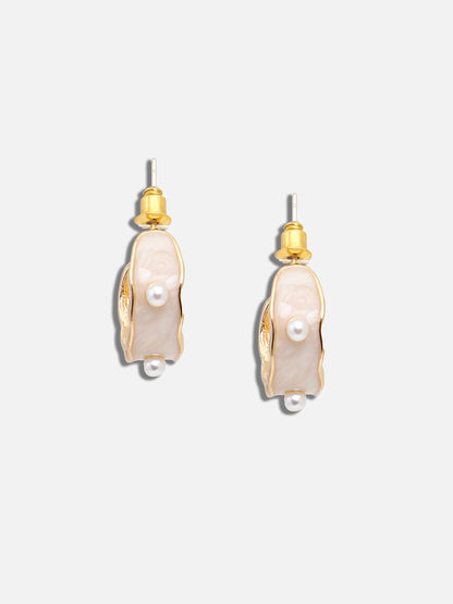 GOLD PLATED PARTY PEARLS HOOP EARRING FOR WOMEN