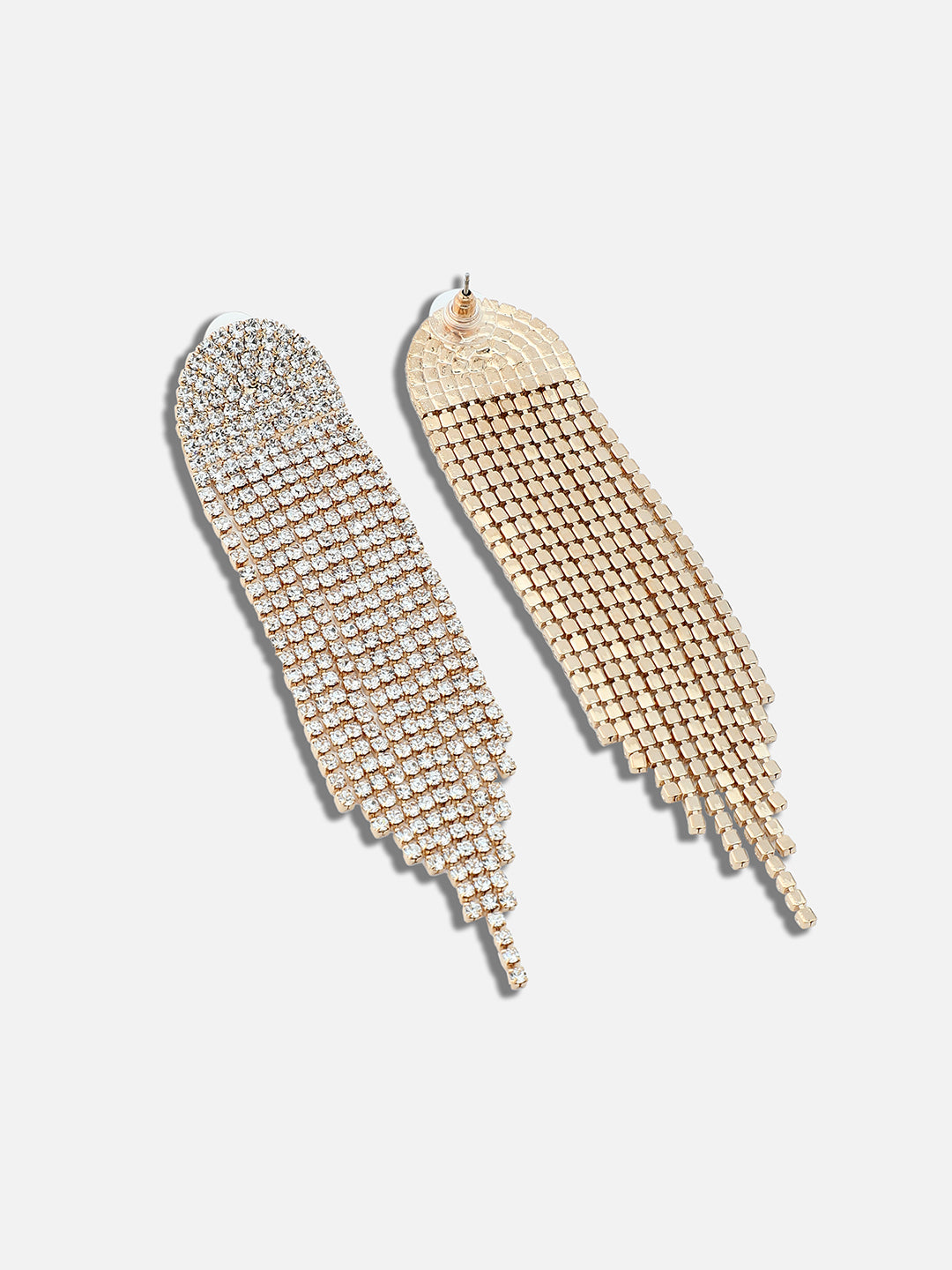 GOLD PLATED PARTY DESIGNER STONE DROP EARRING FOR WOMEN