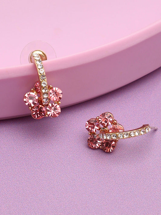 GOLD PLATED PARTY DESIGNER STONE DROP EARRING FOR WOMEN