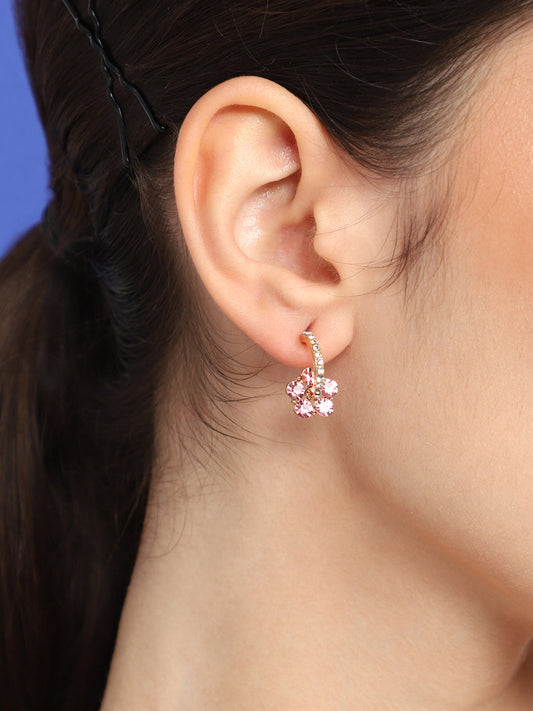 GOLD PLATED PARTY DESIGNER STONE DROP EARRING FOR WOMEN