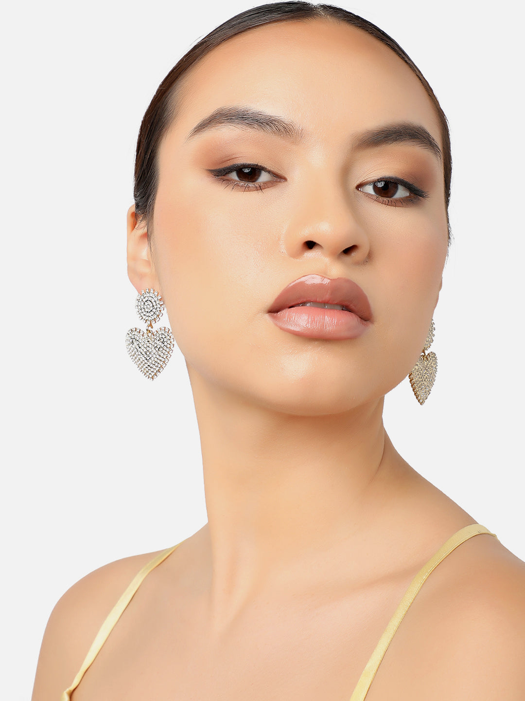 GOLD PLATED PARTY RHINESTONES DROP EARRING FOR WOMEN