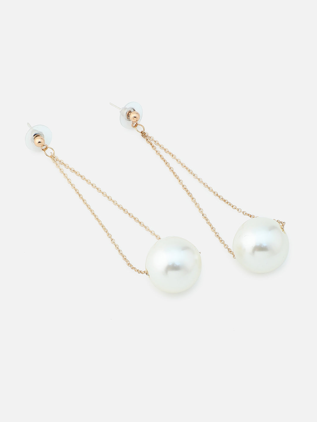 GOLD PLATED PARTY PEARLS DROP EARRING FOR WOMEN