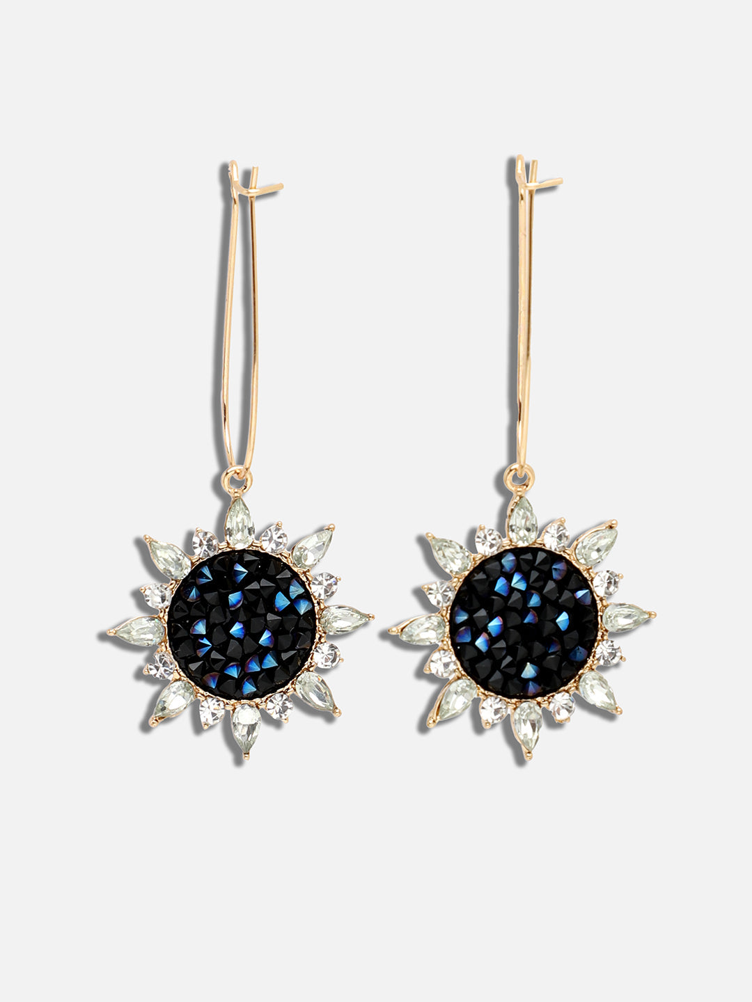 GOLD PLATED PARTY DESIGNER STONE DROP EARRING FOR WOMEN