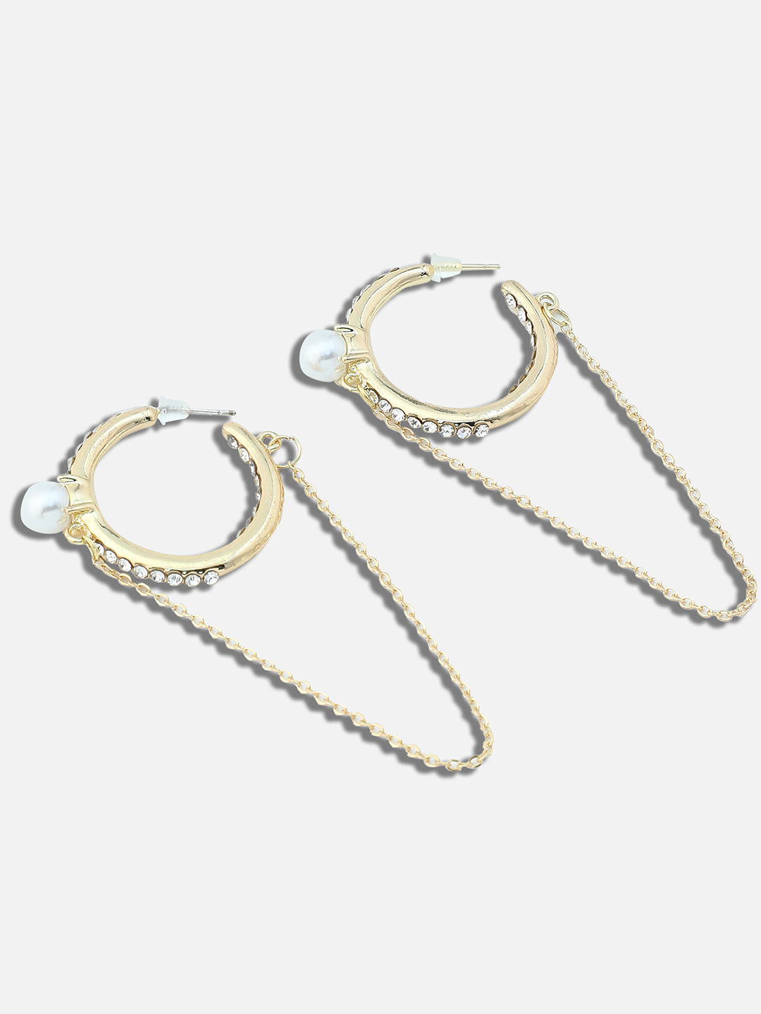 GOLD PLATED PARTY PEARLS DROP EARRING FOR WOMEN